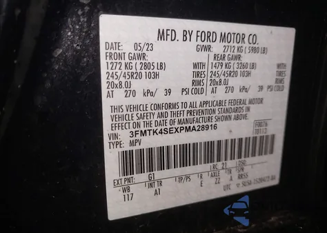 2023 Ford Mustang Mach-E Gt z USA, uszkodzony, nr VIN 3FMTK4SEXPMA28916